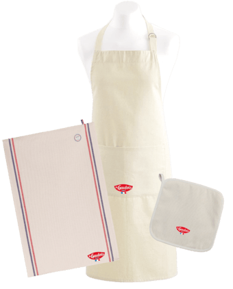 70 kits torchon /tablier /manique à gagner